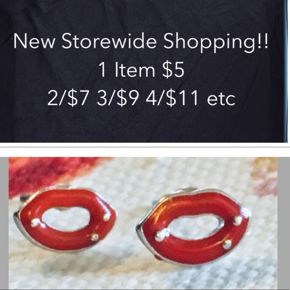 New Red Lips Stud Earrings